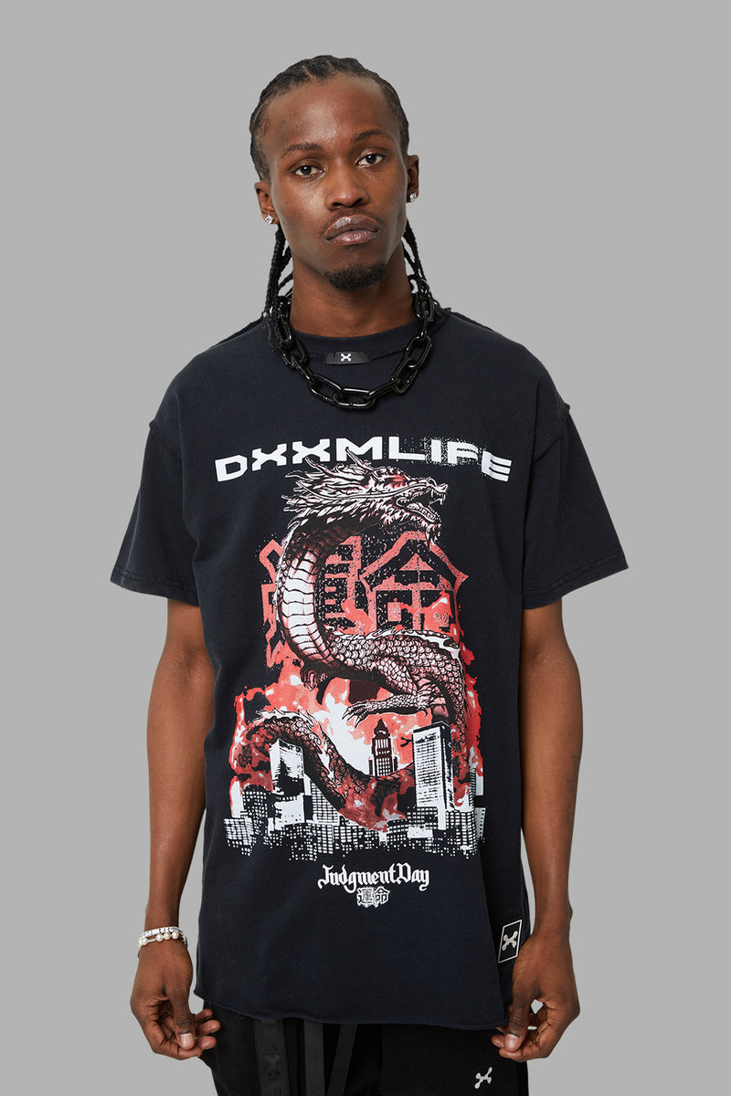 DXXMLIFE L-2 F Judgement Day Vintage T-Shirt Vintage Black
